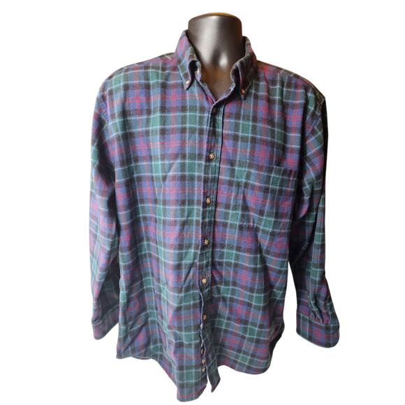 Pendleton Fireside Flannel Shirt Mens Large Wool Tartan Plaid Vintage Lumberjack - Picture 6 of 14